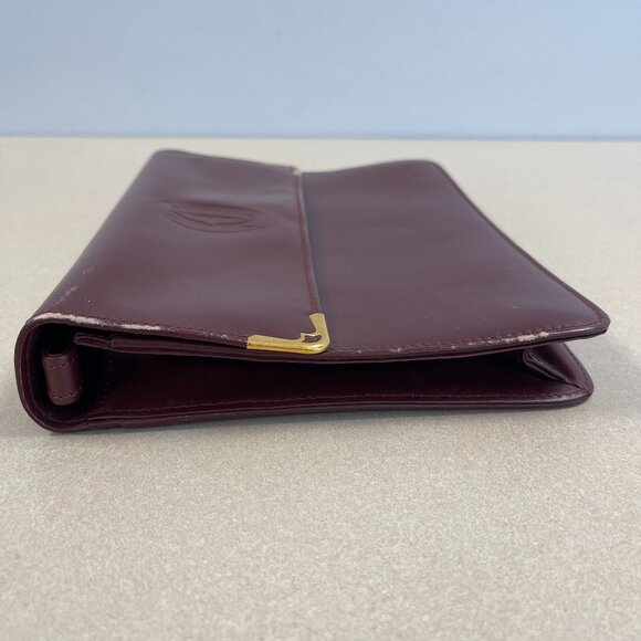 Cartier Must de Cartier Burgundy Leather Clutch w/ Retractable Strap  - Preowned - Picture 7 of 14